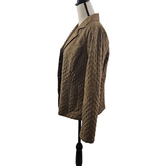 RQT Women’s Size Large Quilted Floral Embroidered Blazer Jacket - Picture 5 of 16